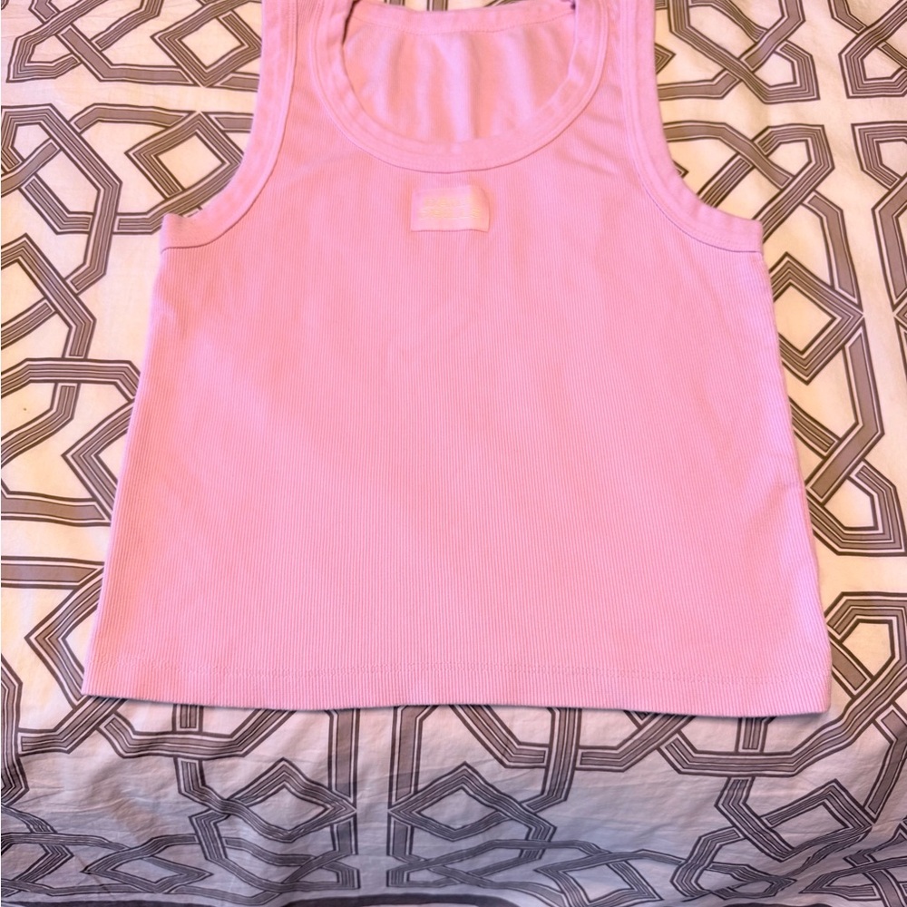 Daily Drills Pink Ribbed Tank